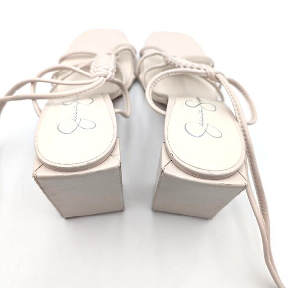 Jessica Simpson Maena Women's Ankle Wrap Heeled Sandals Ivory Size US9M EU40 - Picture 12 of 13